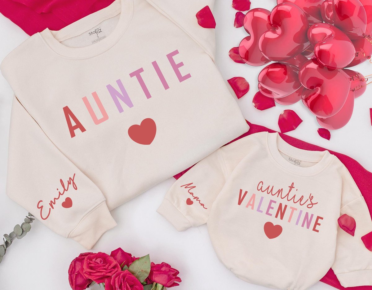 Auntie and Auntie's Valentine Sweatshirts Auntie Me Sweatshirt Aunt Niece Sweater Gift for Aunt Aun 184