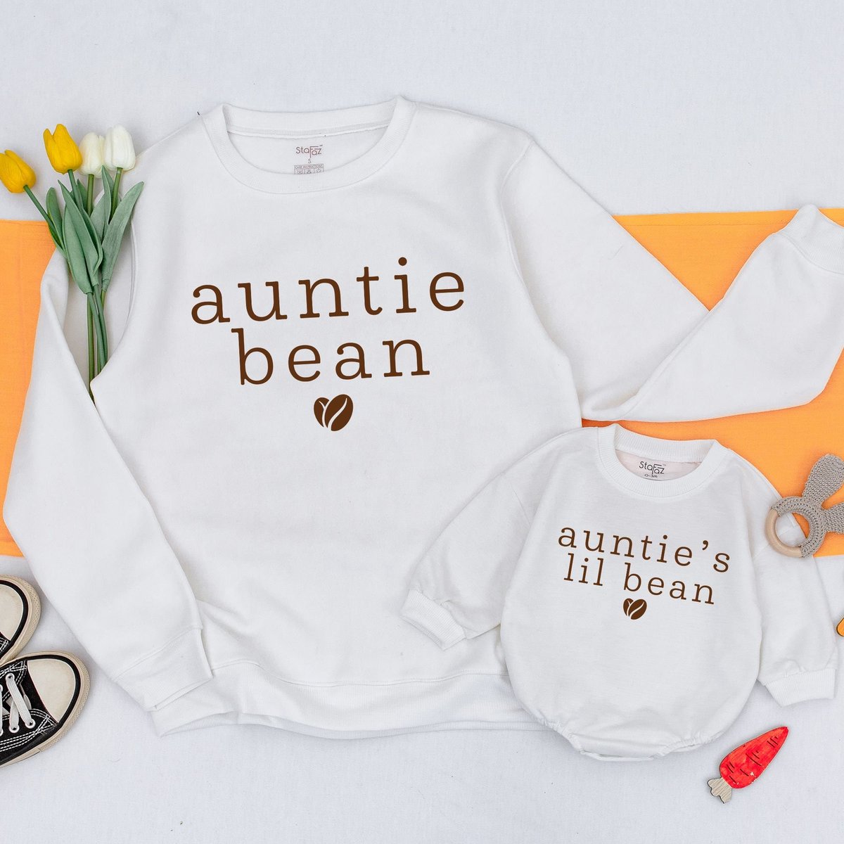 Auntie Bean and Auntie's Lil Bean Sweatshirt Auntie Me Sweatshirts Aunt Sweatshirt Aunt Niece Shirt 166