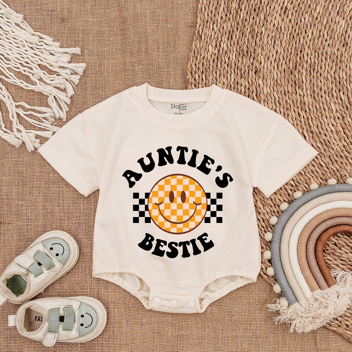 Auntie's Bestie Bodysuit New Aunt Shirt Romper for Baby Boy Baby Boy Outfit Gift For Baby Boy Baby