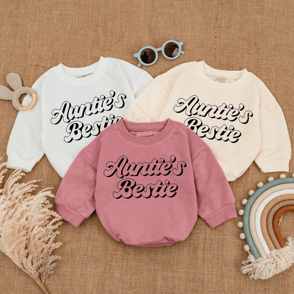 Auntie's Bestie Romper Baby Romper Newborn Romper Gift from AuntPregnancy AnnouncementAuntie Baby C 165