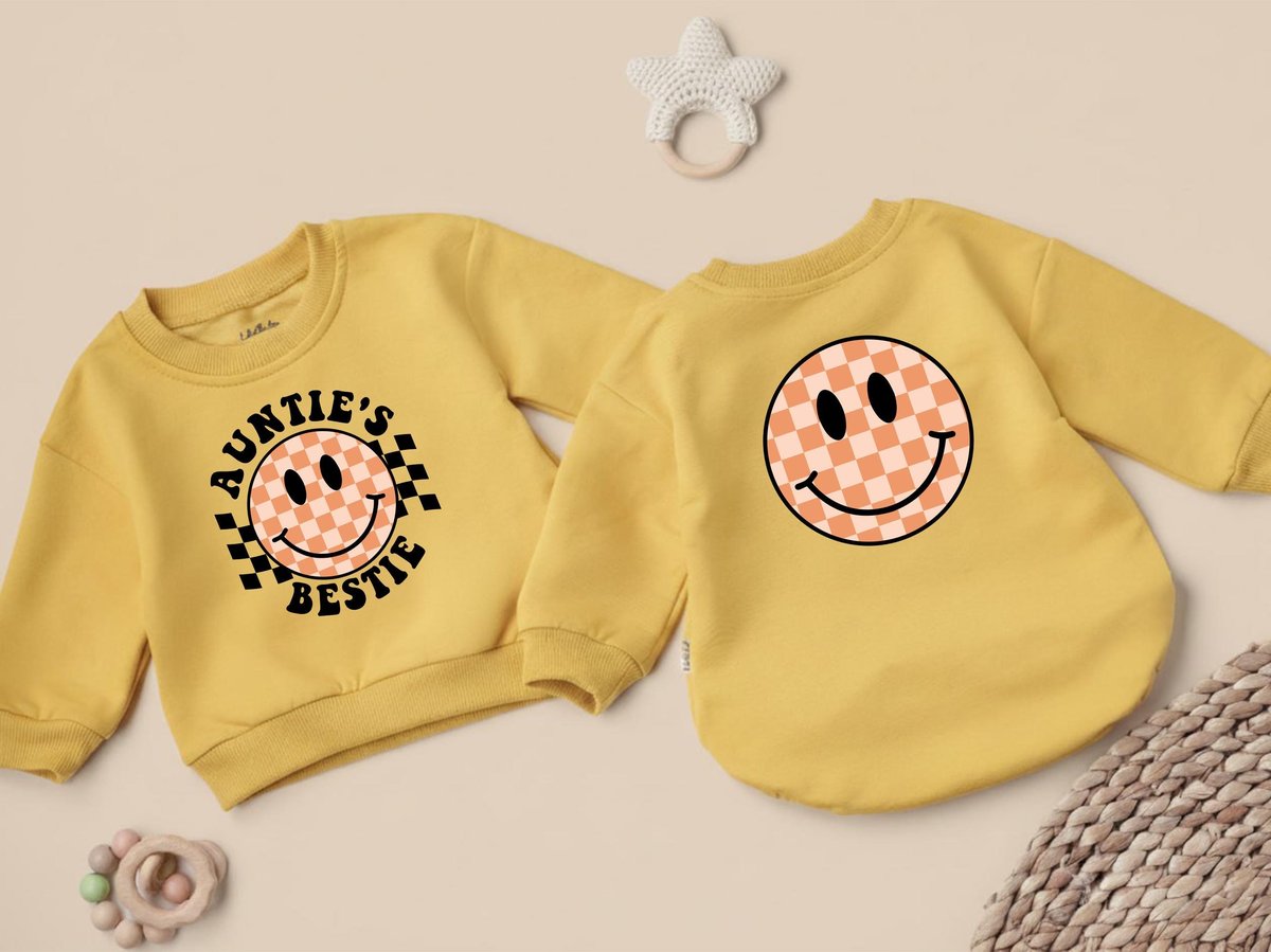 Auntie's Bestie Romper Baby Romper Newborn Romper Gift from Aunt Auntie Baby Shirt Pregnancy Announ 437