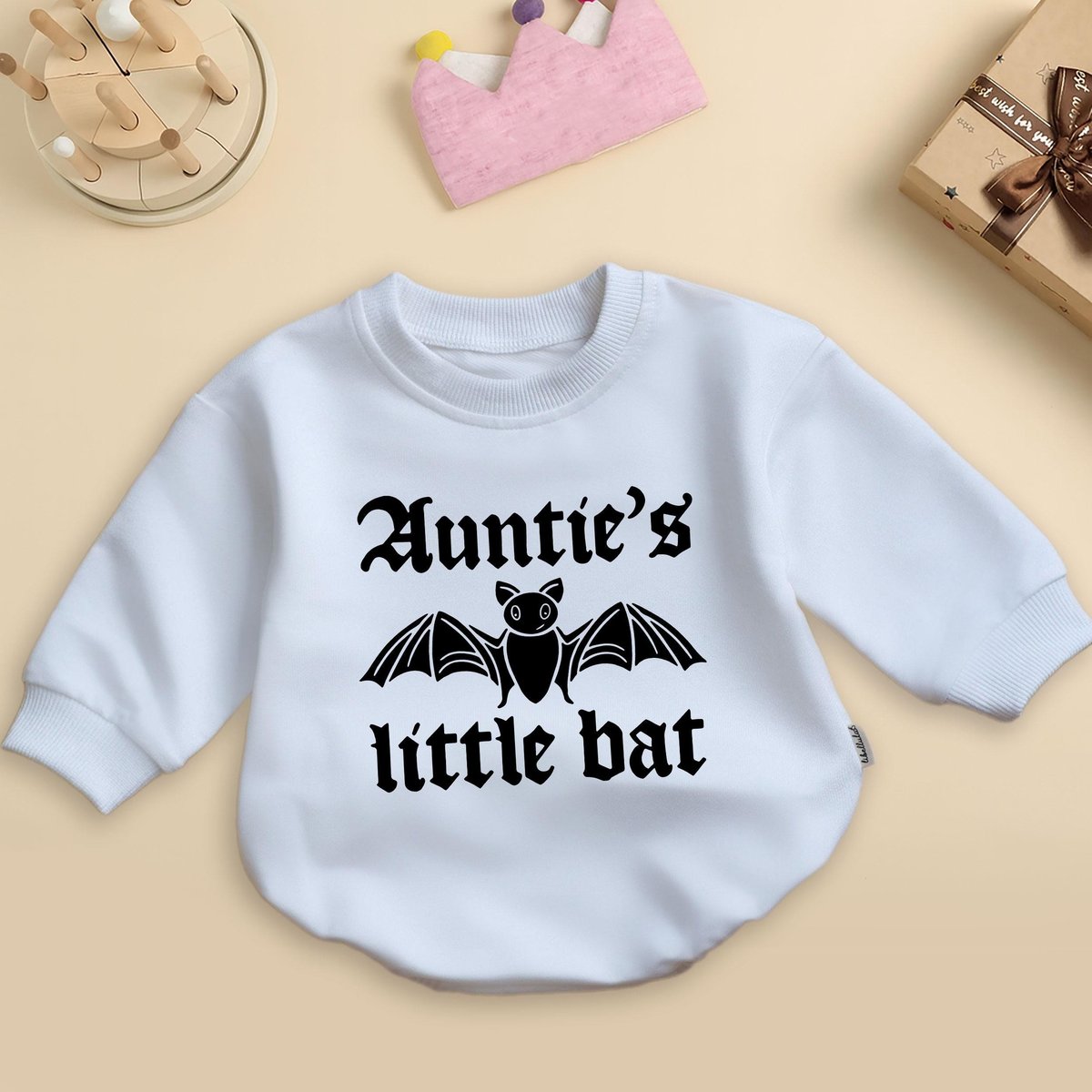 Auntie's Little Bat Halloween Baby Bodysuit Funny Halloween Baby Outfit Cute Baby Outfit for Hallow 435