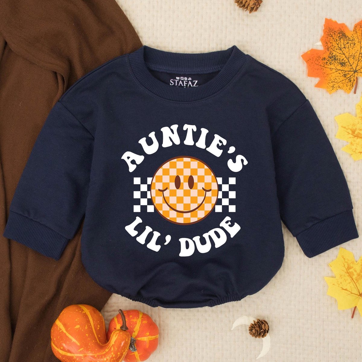 Auntie's Little Dude Baby Bubble Romper Newborn Baby Gift Baby Shower Gift Auntie Baby Shirt Pregna