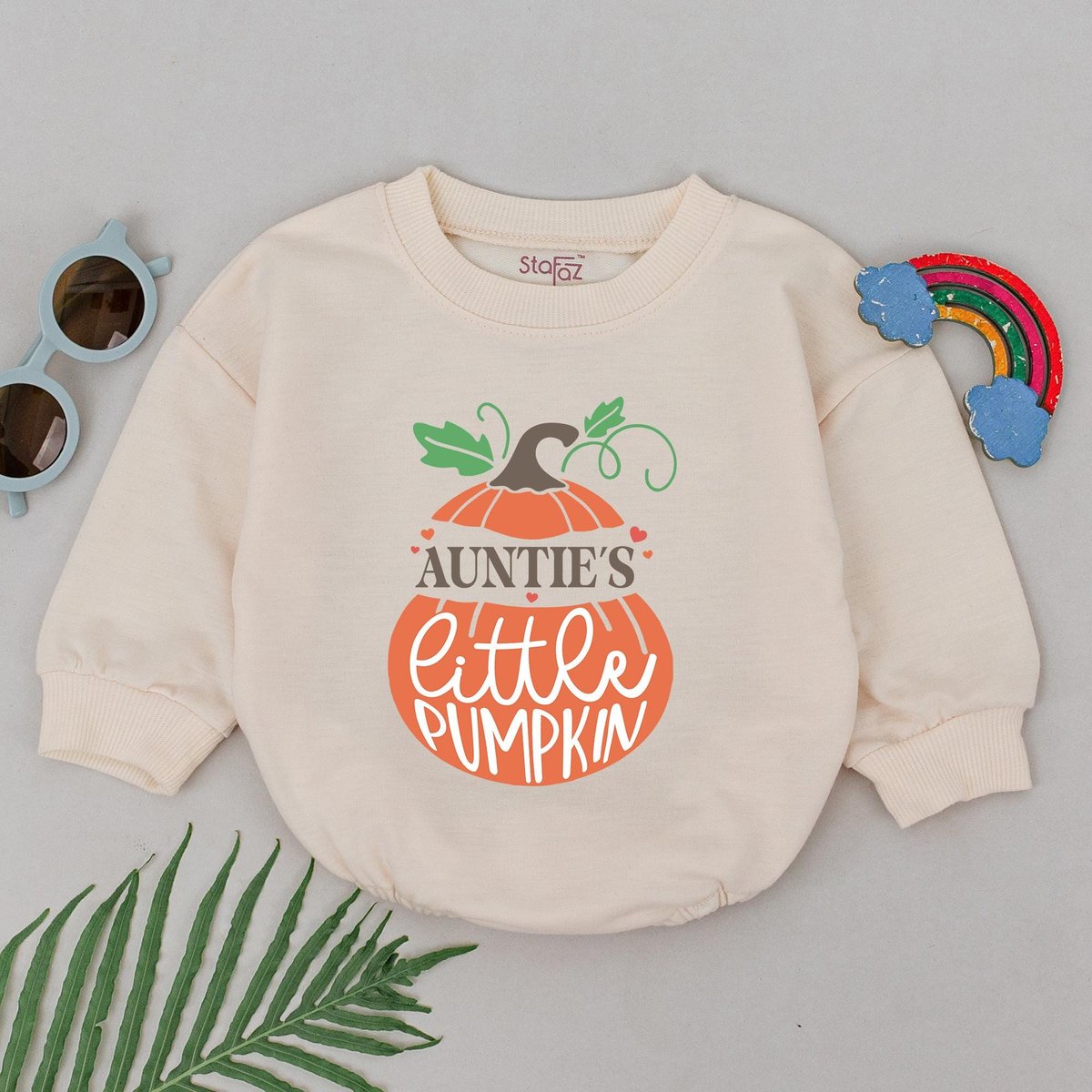 Auntie's Little Pumpkin Romper First Halloween Outfits Kid Fall Outfits Baby Shower Gift Pumpkin Sp