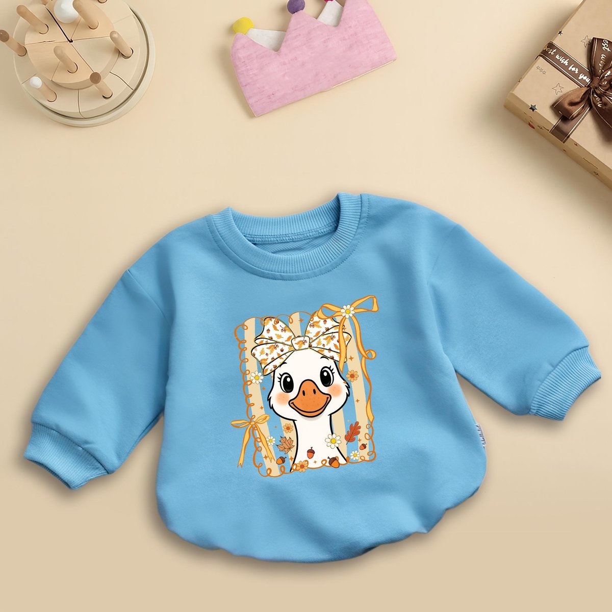 Autumn Goose Baby Romper Fall Coquette Outfit Trendy Goose Baby Bodysuit Fall Vibes Outfit Autumn Le 437