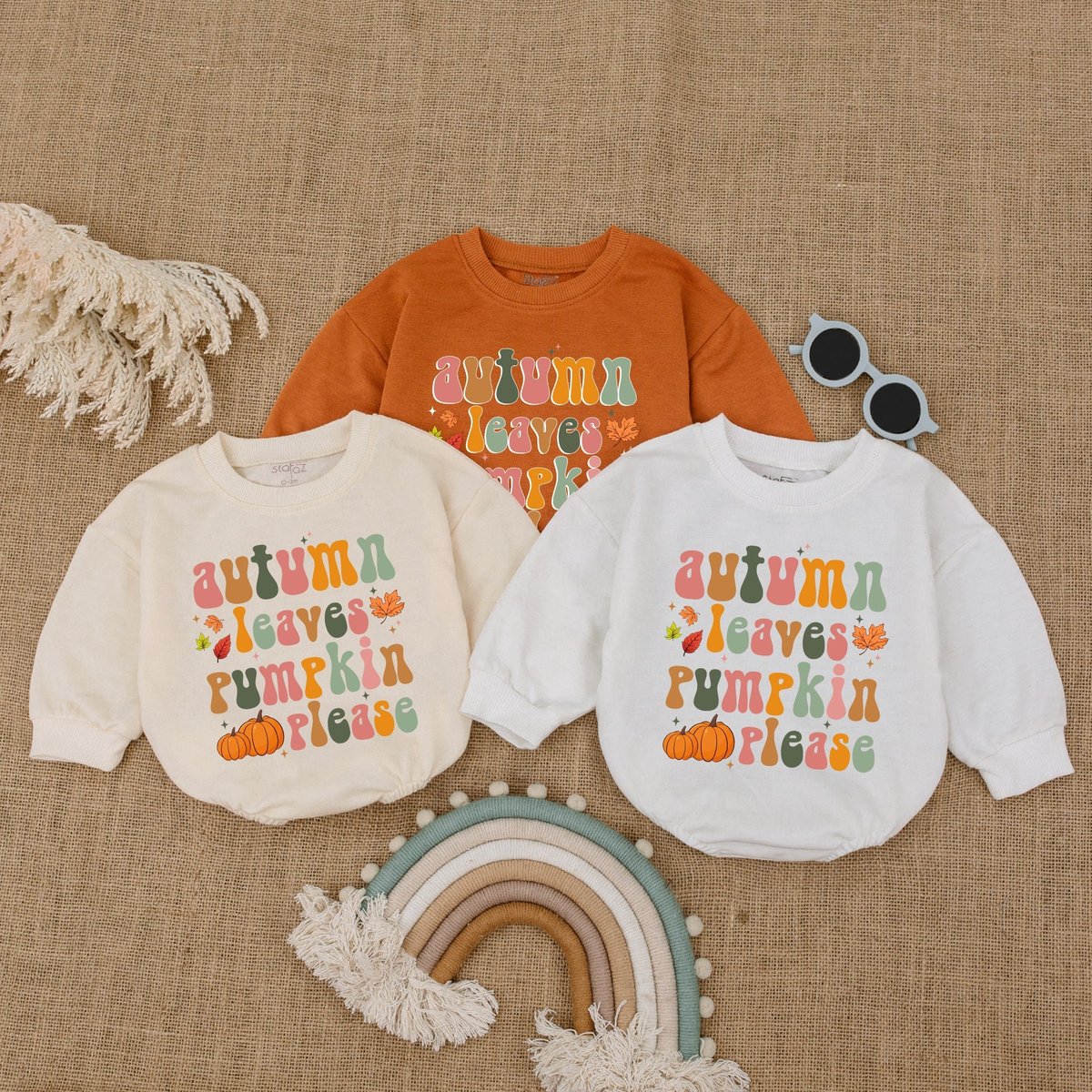 Autumn Leaves Pumpkins Please Baby Outfit Pumpkin Bubble Romper Baby Thanksgiving Clothes First Fall 173