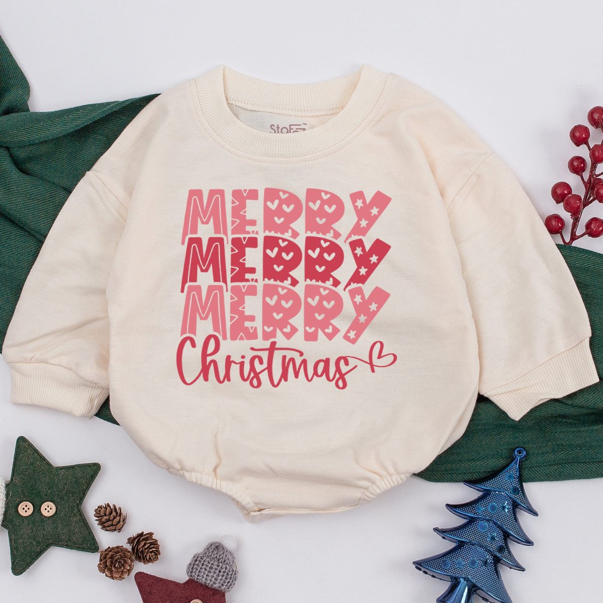 Baby girl christmas outfit Baby Christmas Clothes Baby Shower Gift baby first christmas outfit merry 160