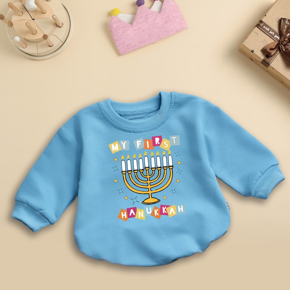 Baby's First Hanukkah My 1st Hanukkah Bodysuit Newborn Hanukkah Outfit Hanukkah Gift Baby Shower Gi 436