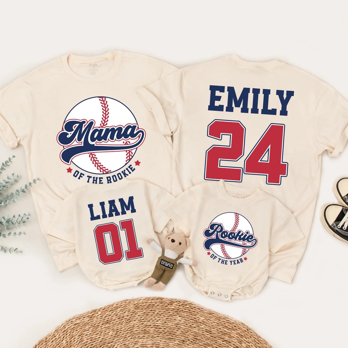 Baseball Family Matching Shirt Rookie of the Year Outfit Mama and Baby Clothes 1st Birthday Sport Sh 435