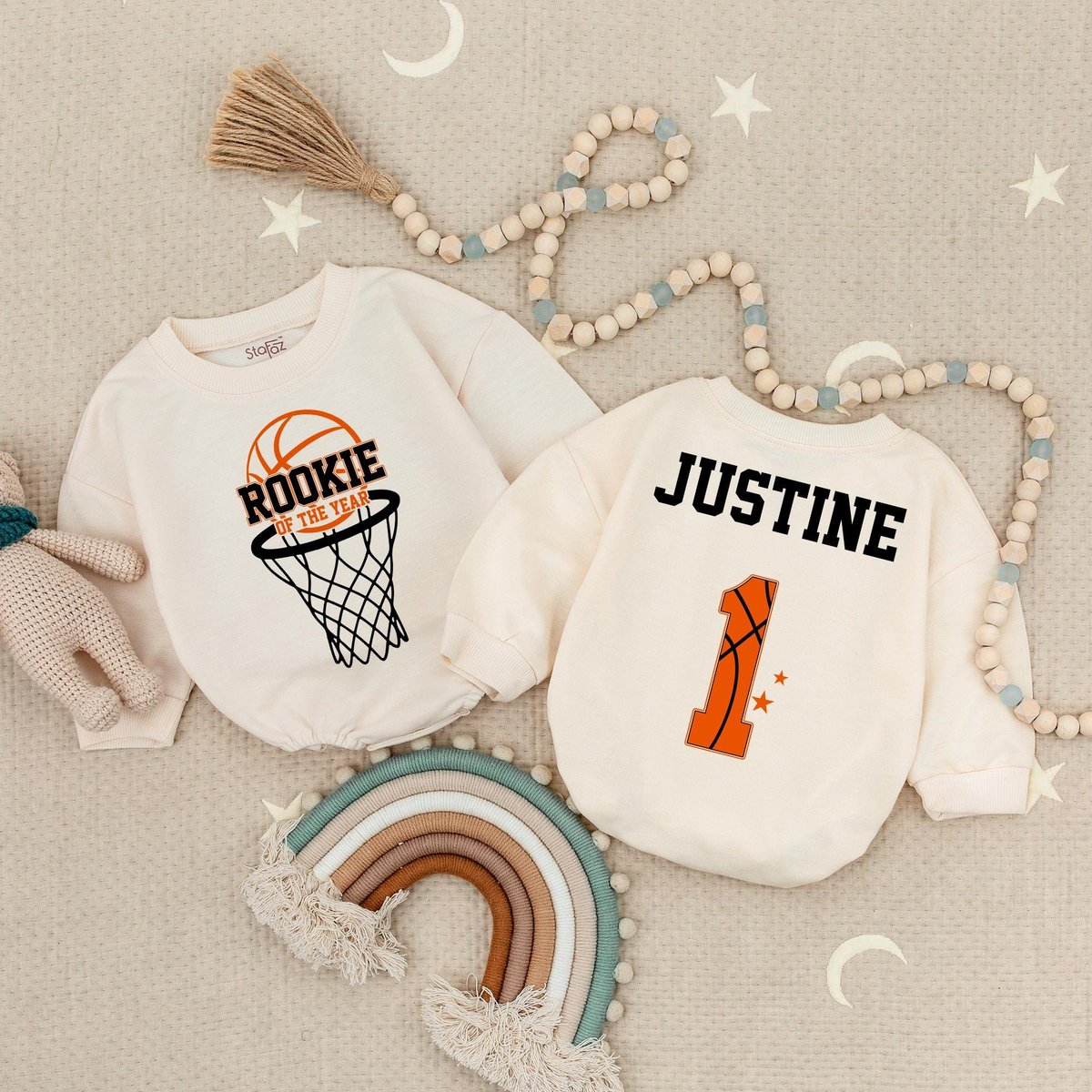 Basketball Rookie Of The Year Birthday Baby Romper First Birthday Babysuit For Boys or Girls 1stBirt