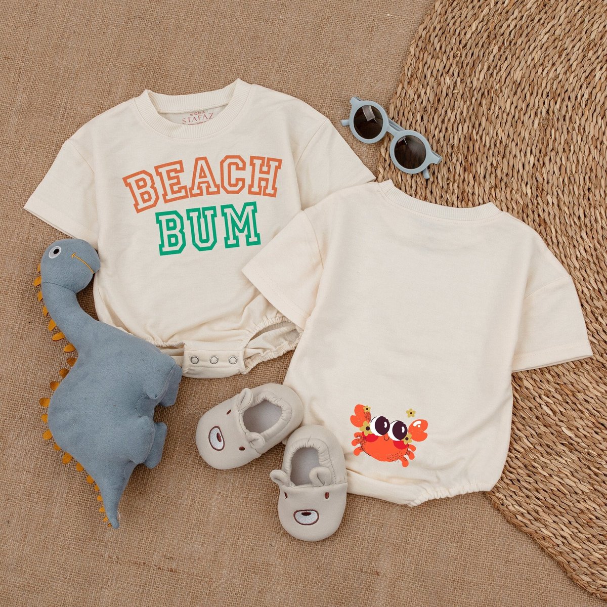 Beach Summer Baby Girl Bubble RomperBaby Shower Gift Romper for Baby Girl Baby Girl Outfit Gift For