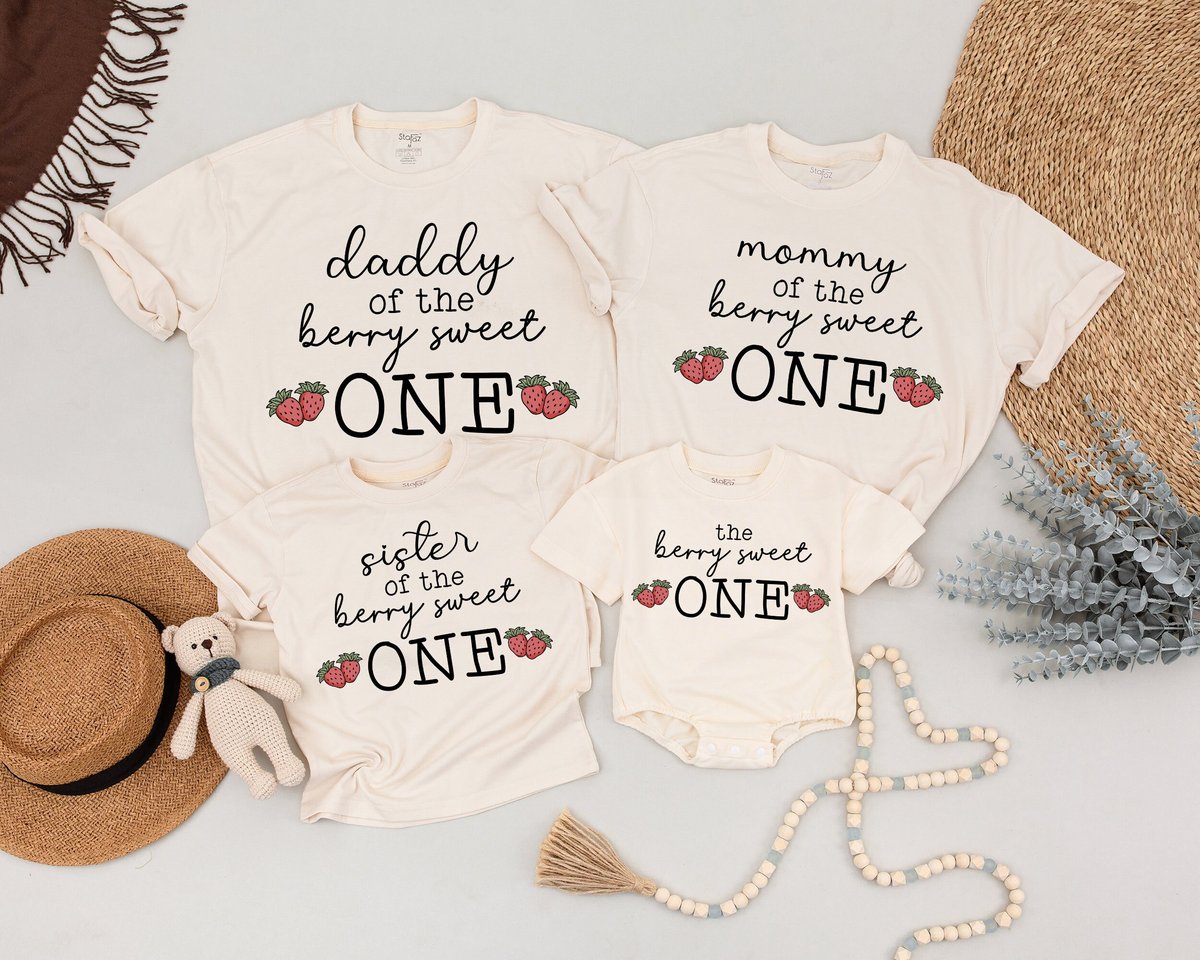 Berry First Birthday Matching Family Shirts Strawberry 1st Birthday Outfit Strawberry First Birthday 164