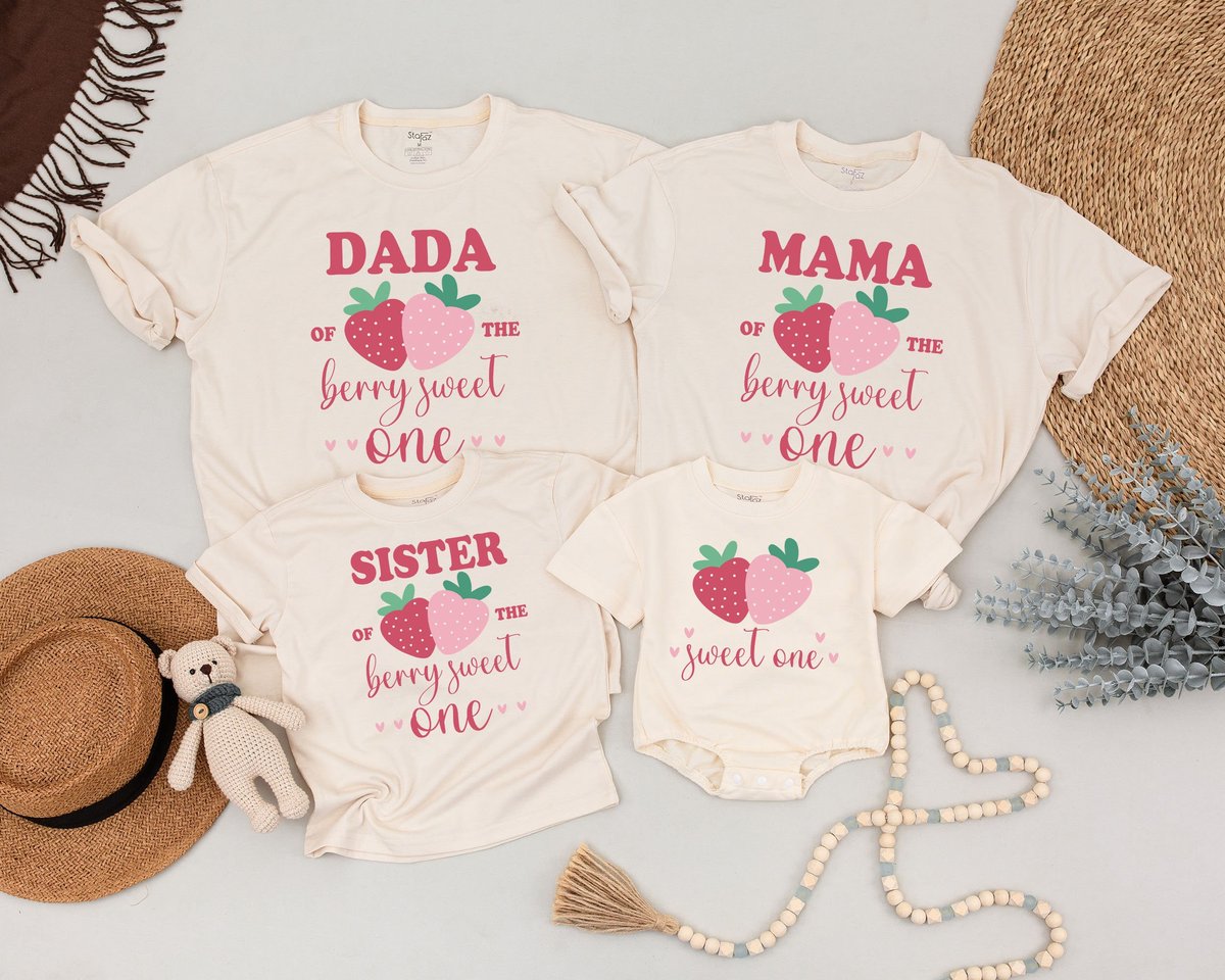 Berry First Family Birthday Shirts Sweet One Family Shirts Strawberry 1st Birthday Outfit Mommy and 167