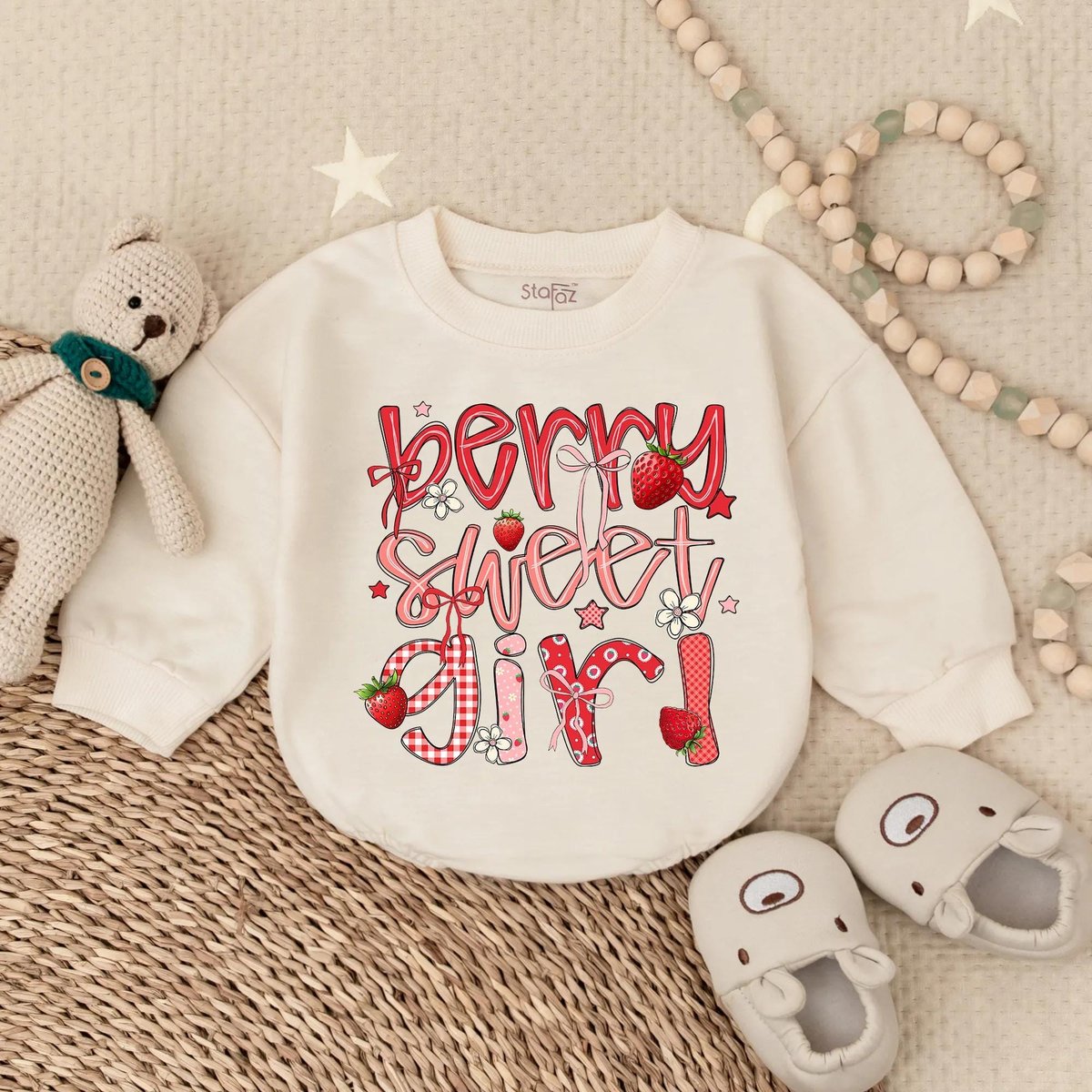 Berry Sweet Floral Bubble Romper Baby Girl Summer Outfit Newborn Coming HomeToddler Flower Berry Clothing