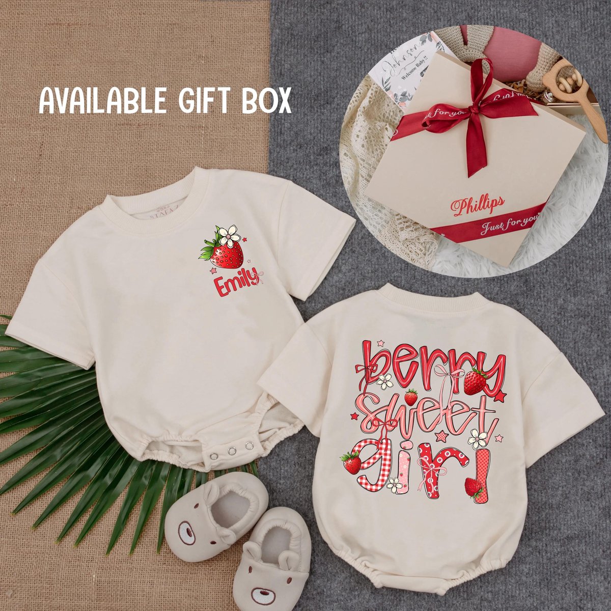 Berry Sweet Girl Customized Bubble Romper Short Sleeve Baby Girl Outfit Summer Fruit Romper Personal 433