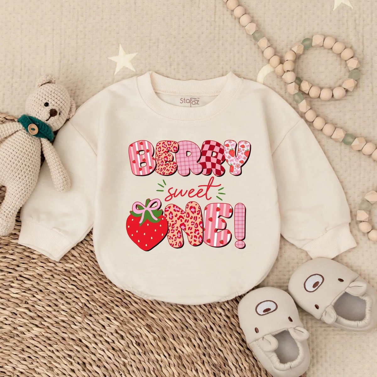 Berry Sweet One First Birthday Baby Girl Bubble Romper Personalized Berry Cake Smash Clothes Baby Gi