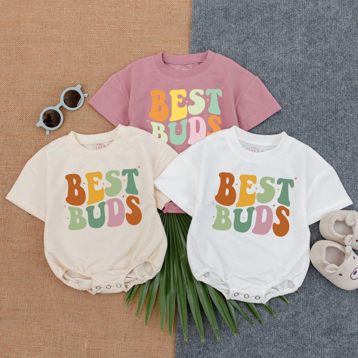 Best Buds T shirt Bubble Romper Daddy and Me Matching Outfit Fathers Day Baby Gift Baby Boy Romper C 190