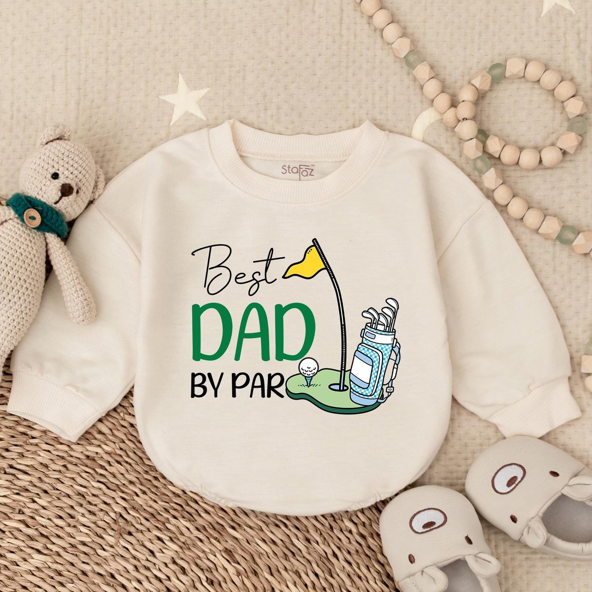 Best Dad by Par Boy Bubble Romper Golf Themed Toddler Shirt Boys Golf Party Outfit Cute Golf Tee for