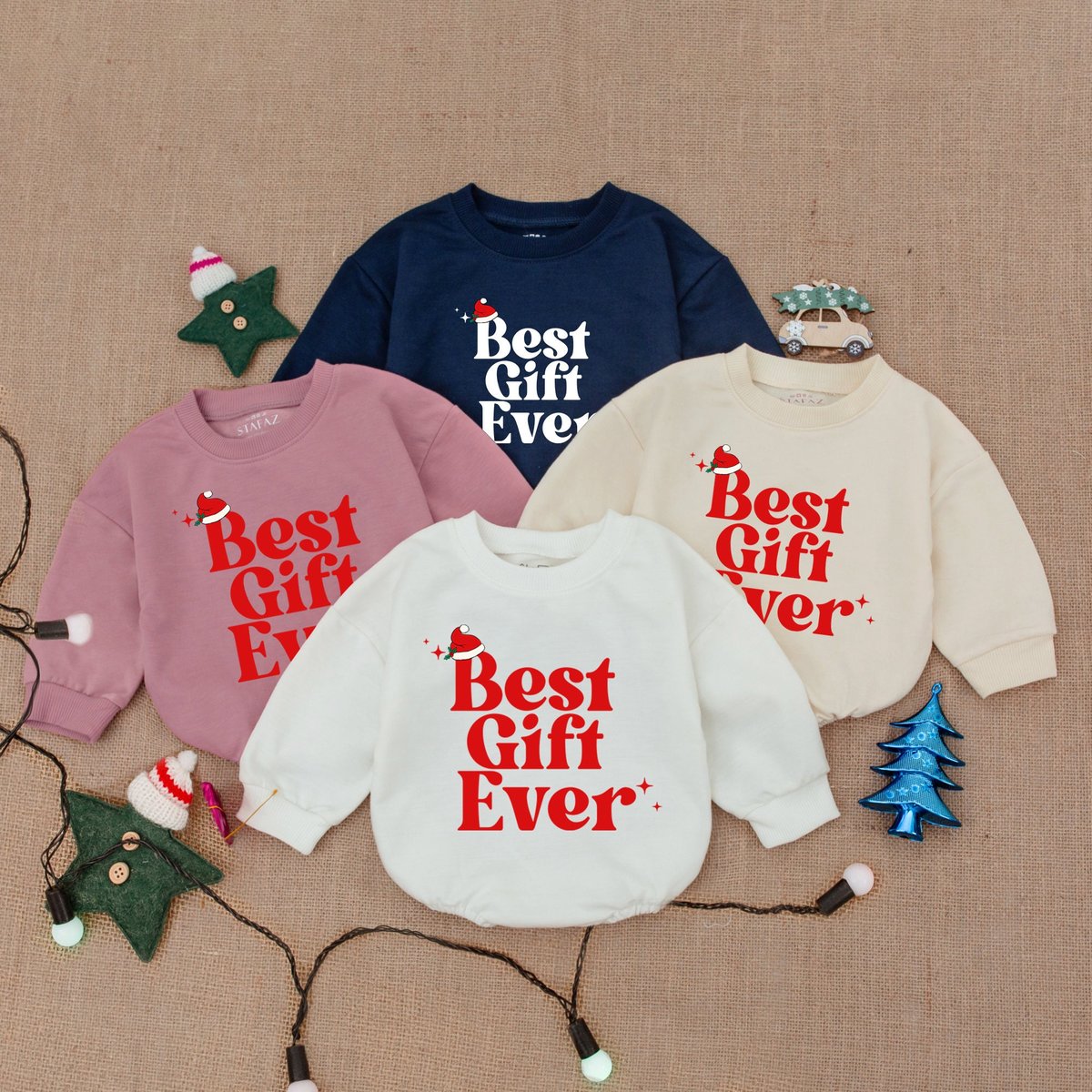 Best Gift Ever Bodysuit Santa Bubble Romper Baby Christmas Clothes Retro Christmas Baby Outfit Baby 177