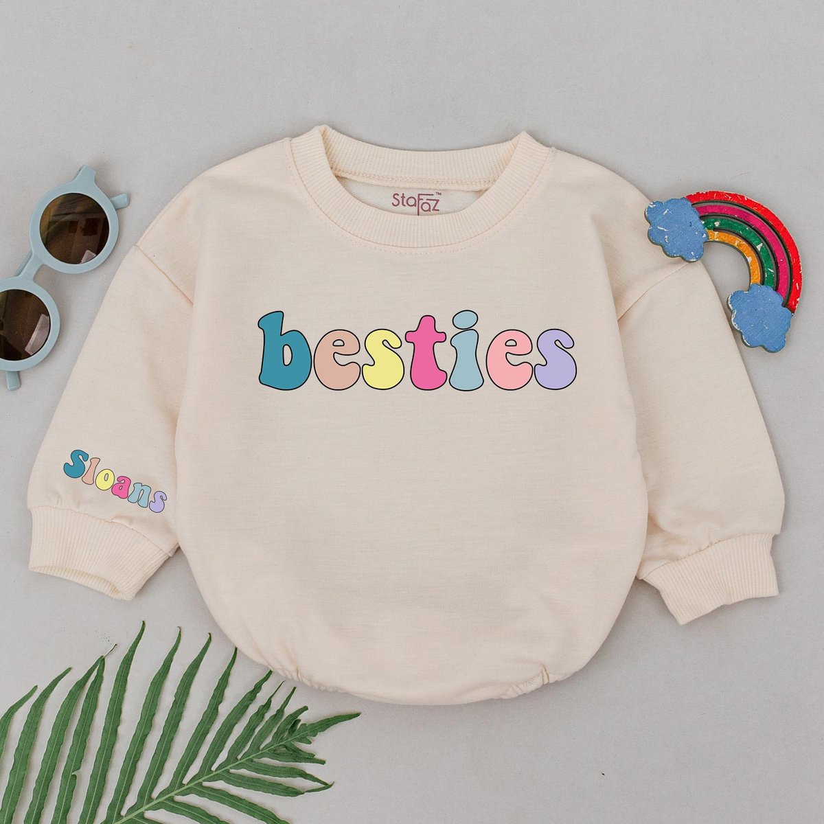 Besties Baby Romper Best Friends Romper Besties Bodysuit BFF Soulmate Clothes Baby Boys Girls Outfit