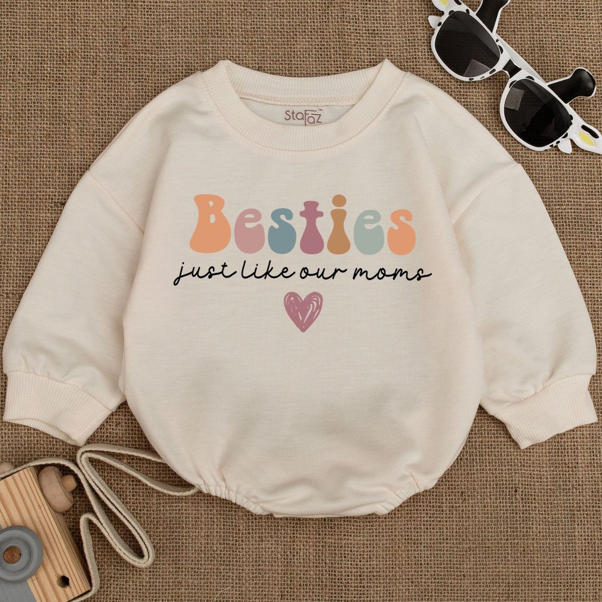 Besties Just Like Our Moms Baby Romper Matching Baby Outfits Baby Clothes aby Best Friends Bodysuit 159