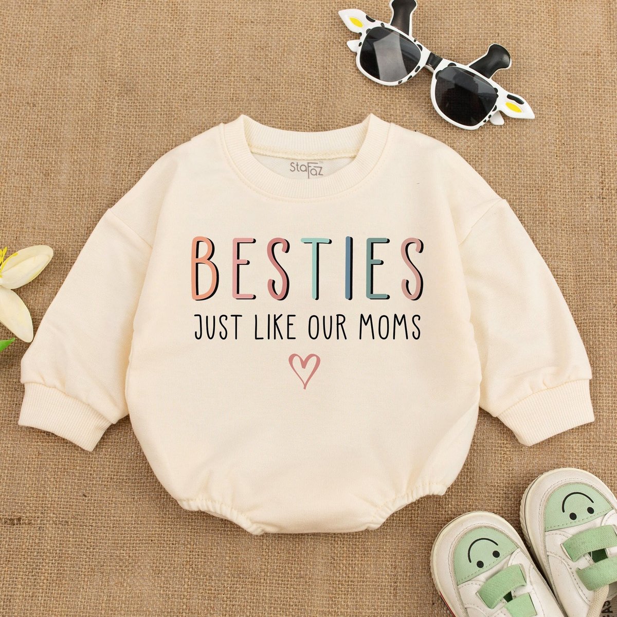 Besties Just Like Our Moms Baby Romper Matching Baby Outfits Baby Clothes aby Best Friends Bodysuit 160