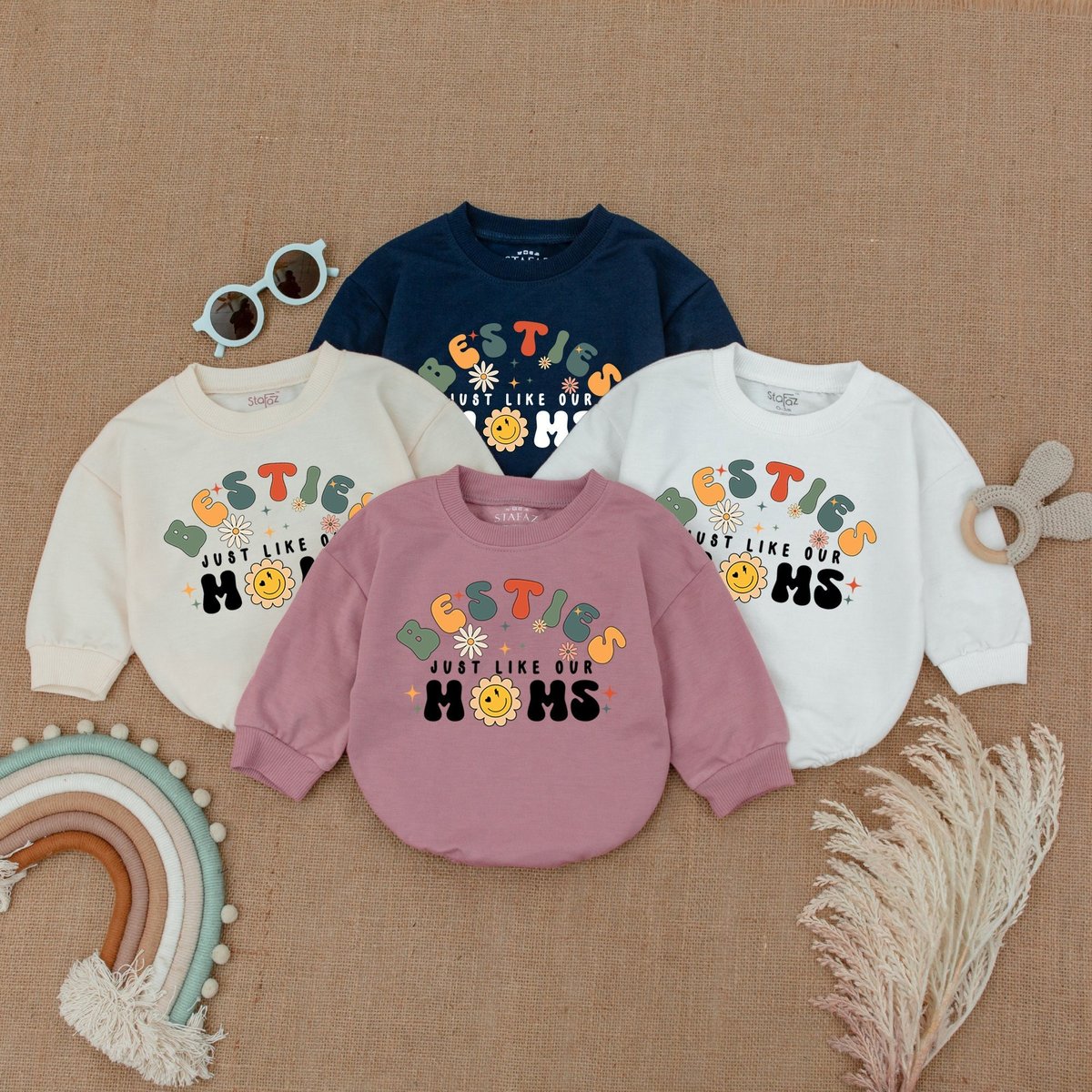 Besties Just Like Our Moms Baby Romper Matching Baby Outfits Baby Clothes aby Best Friends Bodysuit 161