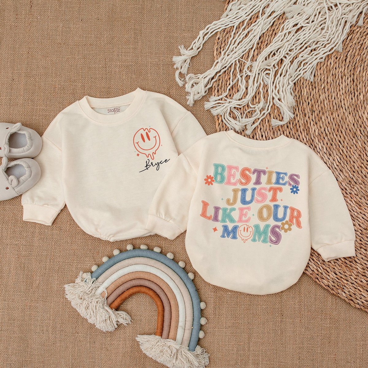 Besties Just Like Our Moms Baby Bodysuit Baby Shower Gift Romper for Baby Girl Baby Girl Outfit Gift