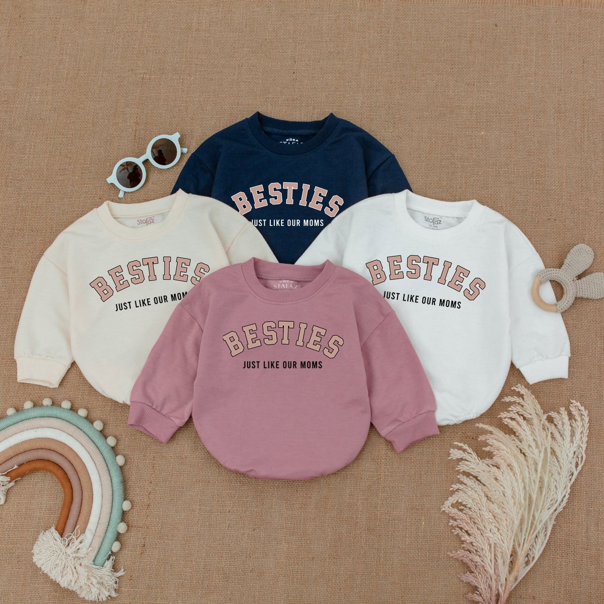 Besties Just Like Our Moms Baby Romper Matching Baby Outfits Baby Clothes aby Best Friends Bodysuit 178