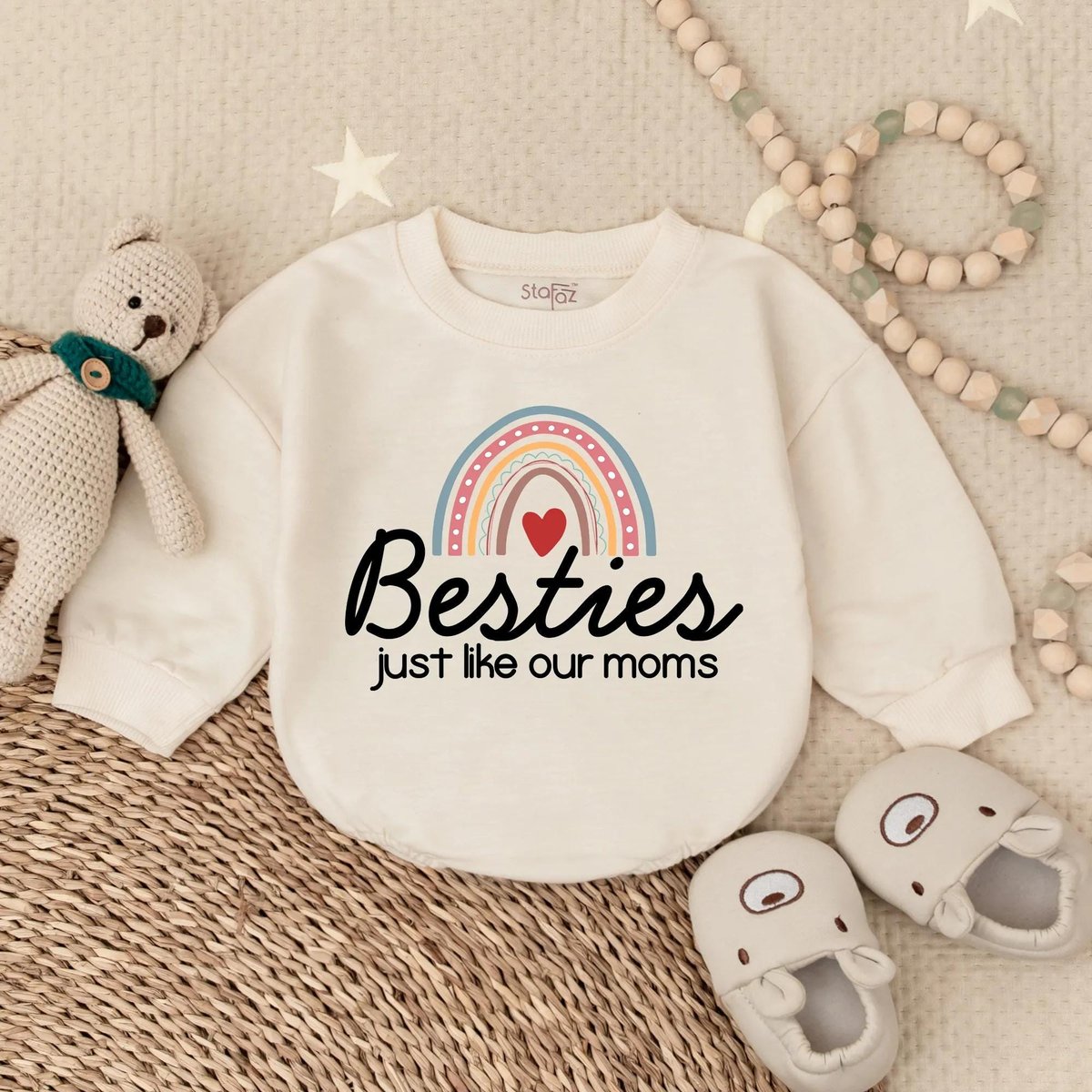 Besties Just Like Our Moms Baby Bubble Romper Cute Matching Baby Outfit Friends Baby Sweatshirt Ador 435