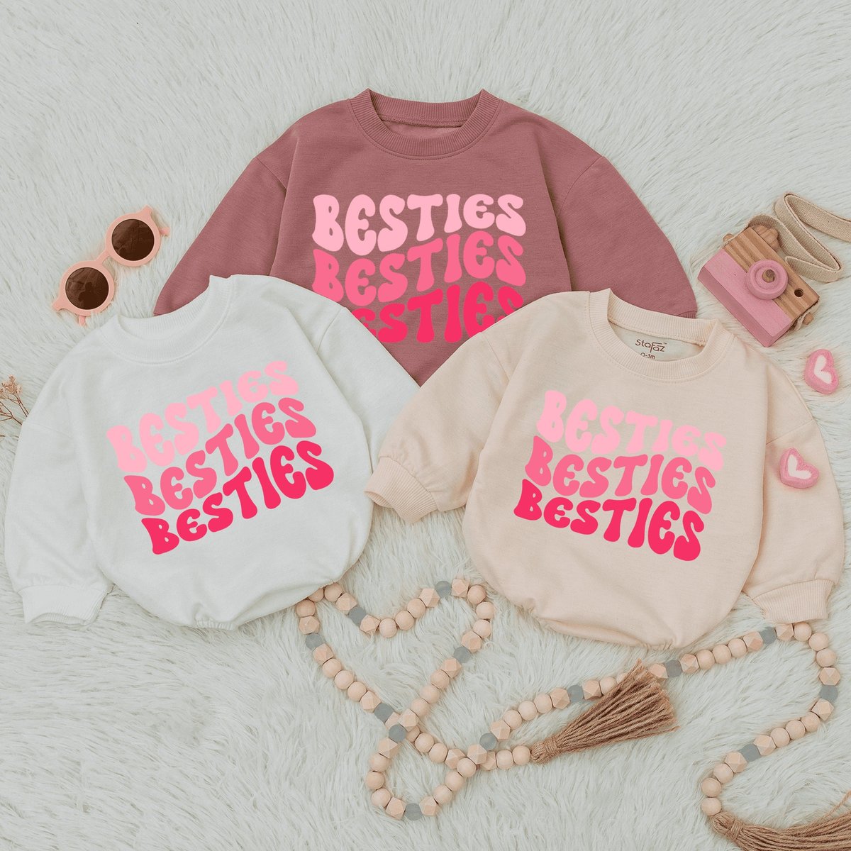 Besties Valentine Baby Romper Baby Girl Valentine Day Outfit Valentine Baby Outfit Rainbow Baby Clot 164