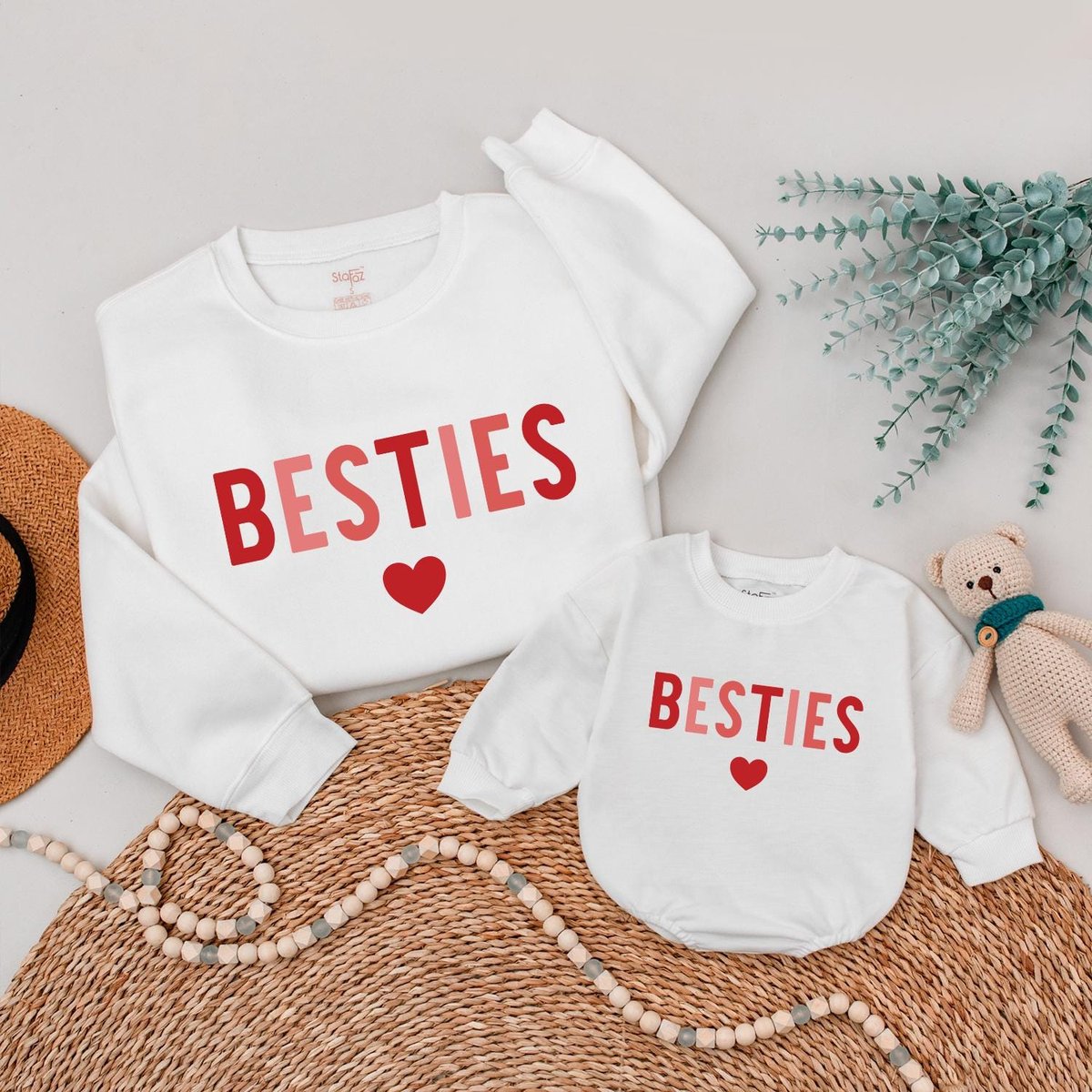 Besties Valentine Sweatshirt Mommy and Me Matching Valentine's Day Shirt Bestie Valentine Valentine 184