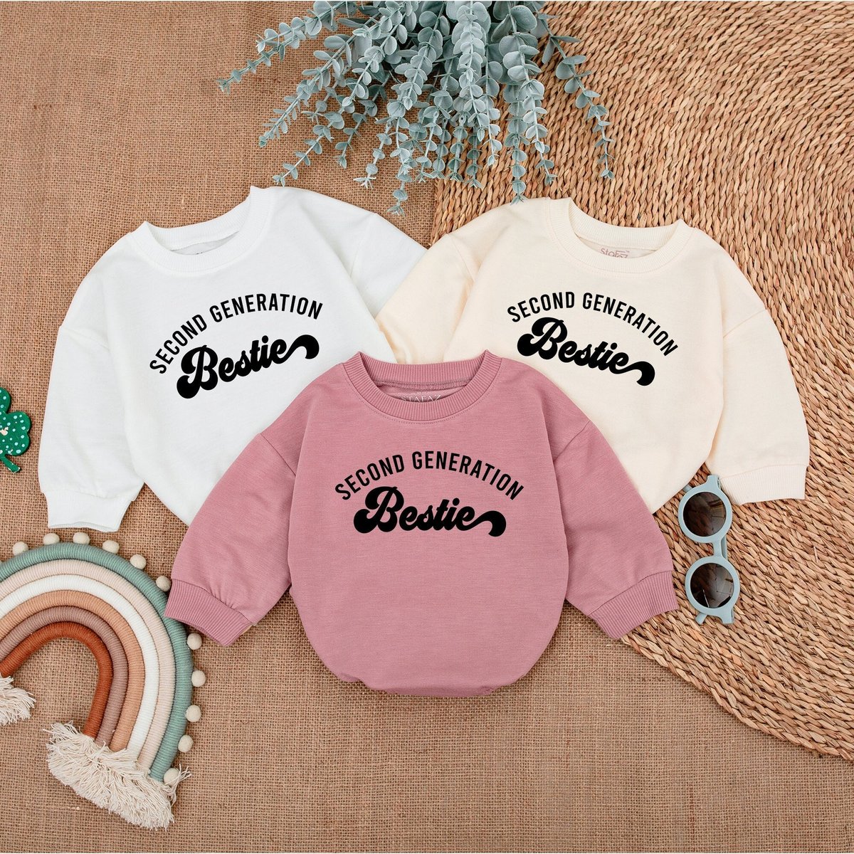 BFF Romper Baby Matching Second Generation Besties Romper Best Friend OutfitsBaby GiftBaby Shower Ba 160