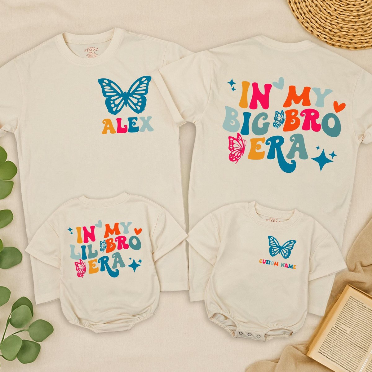 Big and Little Bro Matching Shirts  In My Big bro Era Toddler Tee  Custom Cute Retro lil Bro Kids 434