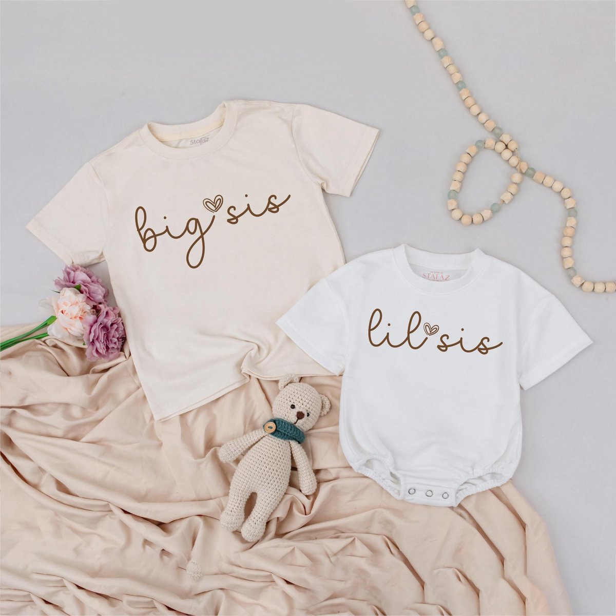 Big and Little Sis Matching Shirts Cute Big Sister Toddler Shirt Personalized Sibling Shirts Baby An 169