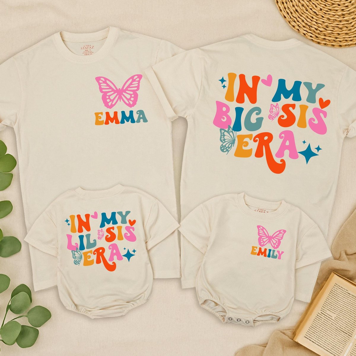 Big and Little Sis Matching Shirts  In My Big Sis Era Toddler Tee  Custom Cute Retro Big Sis Kids 434