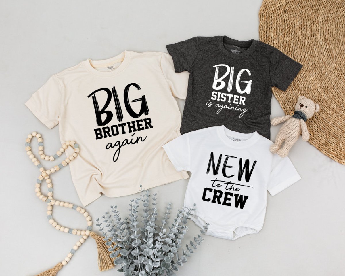 Big Brother Big Sister Shirts Oldest Middle Youngest Matching Tees Toddler Sibling Shirts Baby Annou 168