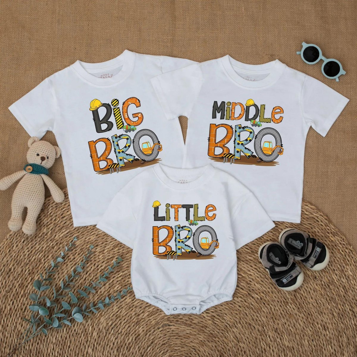 Big Brother Little Brother Construction Matching Shirt Matching Sibling Reveal Outfits Toddler Shirt 433