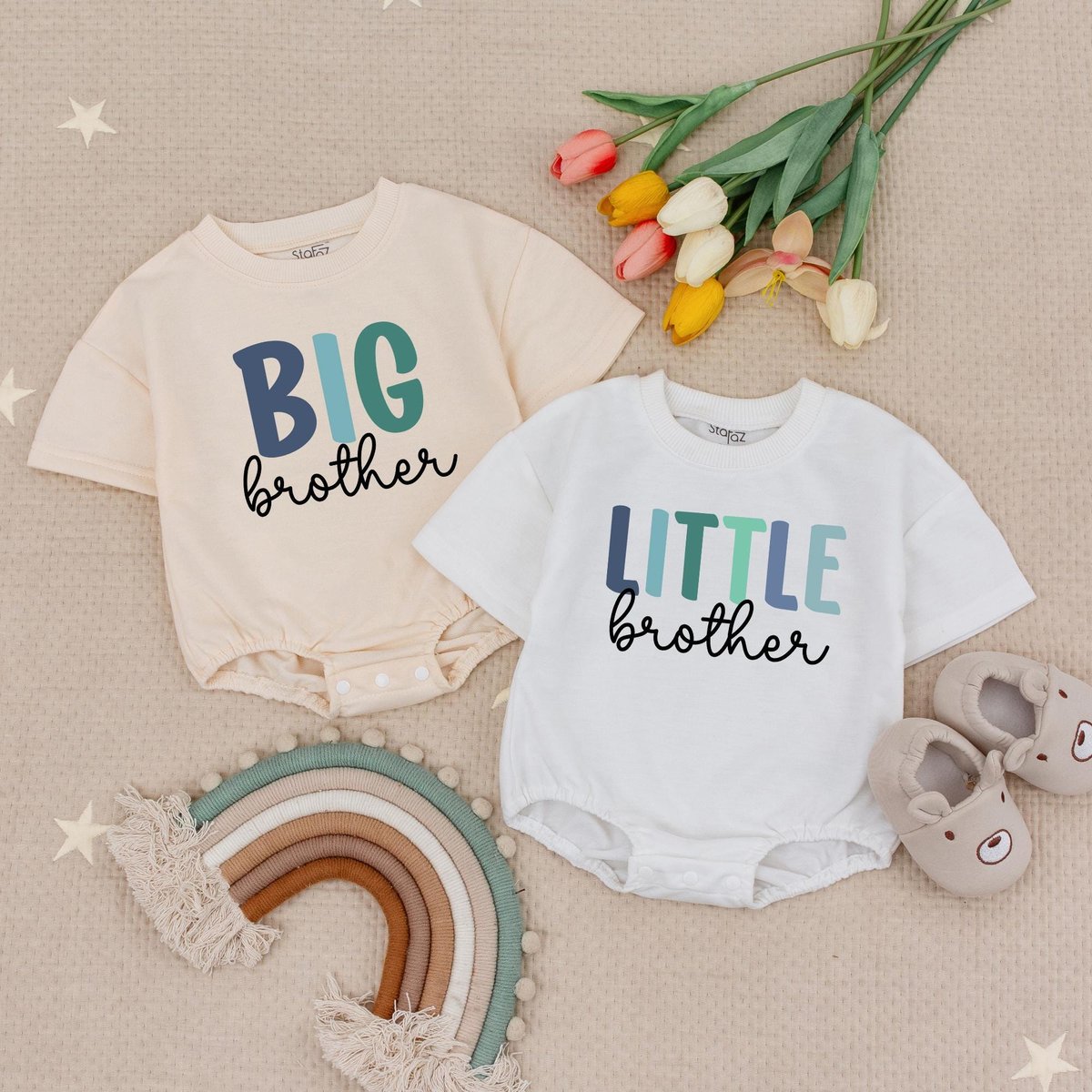 Big Brother Little Brother Matching Family Bubble Romper Family Sibling Baby Shower Gift Family Baby