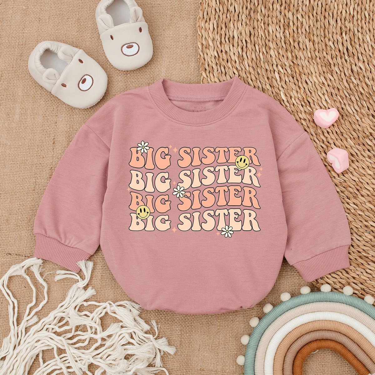 Big Sister Bubble Romper Baby Romper Newborn Romper Baby Bodysuit Sister Baby Shirt Pregnancy Announ