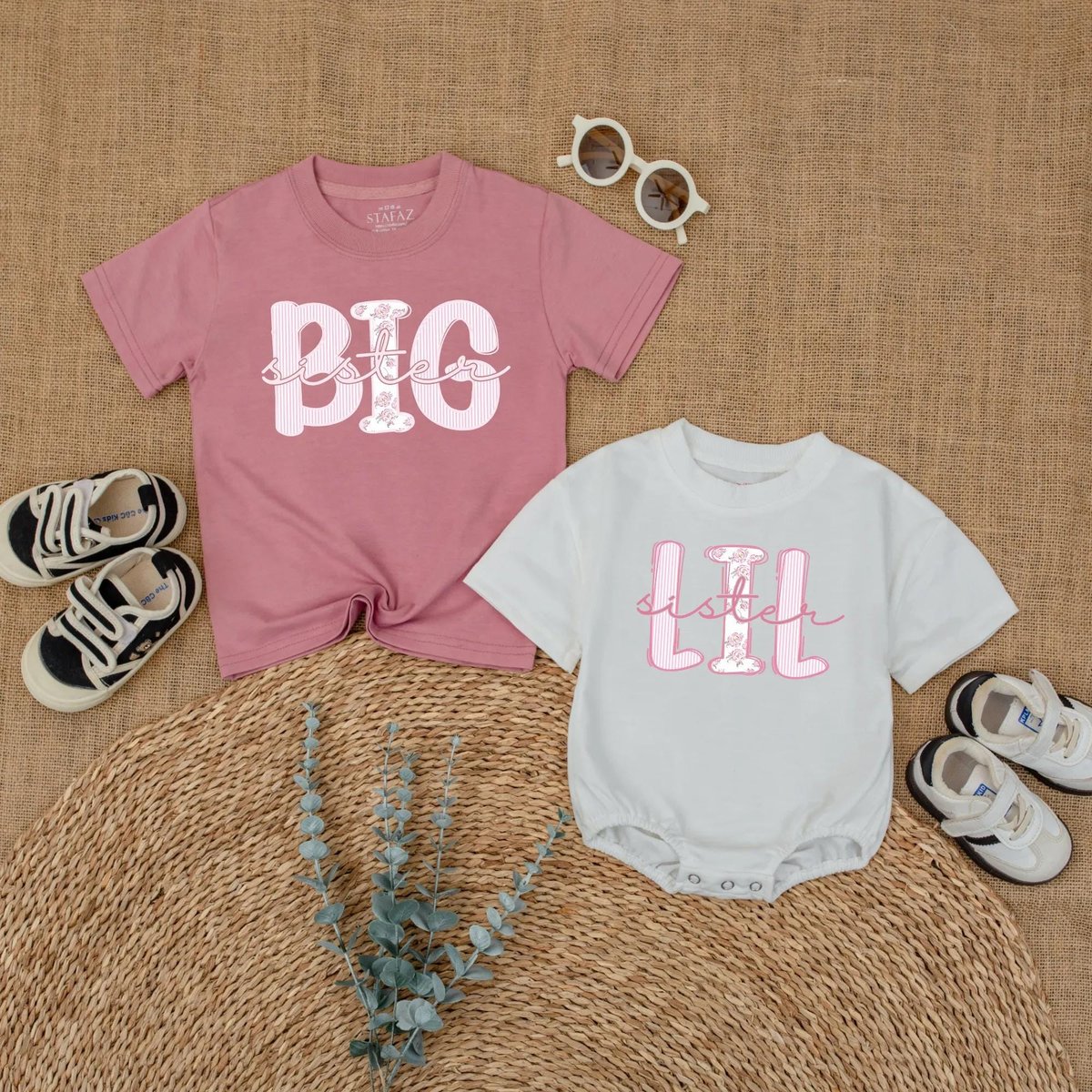 Big Sister Lil Sister Matching Shirts Cute Sister Baby Bodysuit Sister Sibling Outfits Trendy Baby O 431