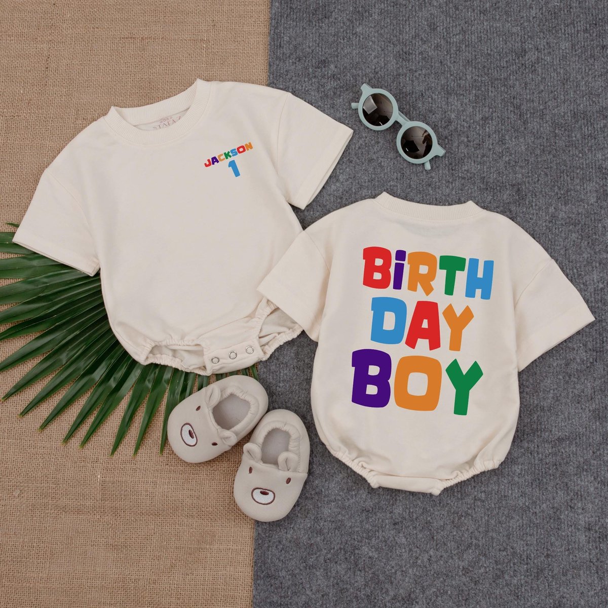 Birthday Boy Tee Baby Romper Short Sleeve Bubble Romper 1st Birthday Boy Outfit Birthday Gift For Bo 186