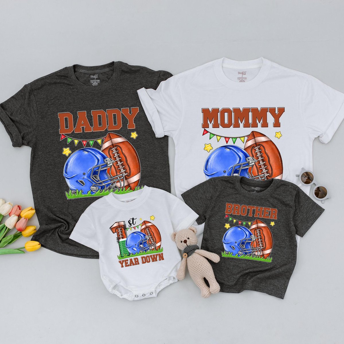 Birthday Football Theme Shirt 1st Years Down Shirt Custom Birthday Football Shirt Family Birthday 20 430