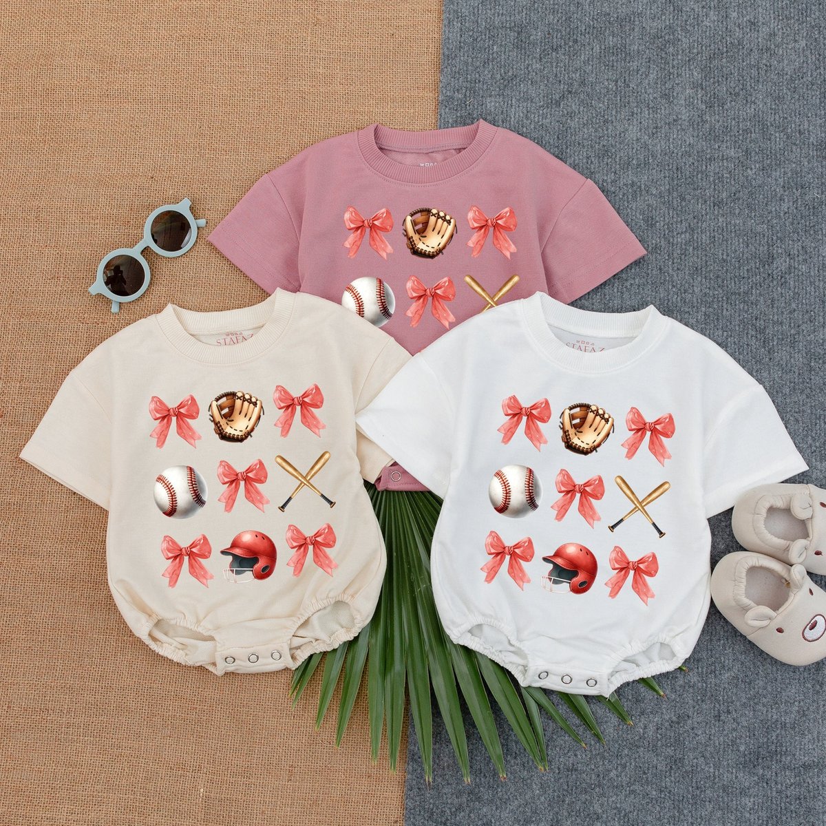 Birthday Gift Baseball Bow Bubble Romper Baseball Birthday Game Day Baby Gameday Outfit Baby Clothes 178