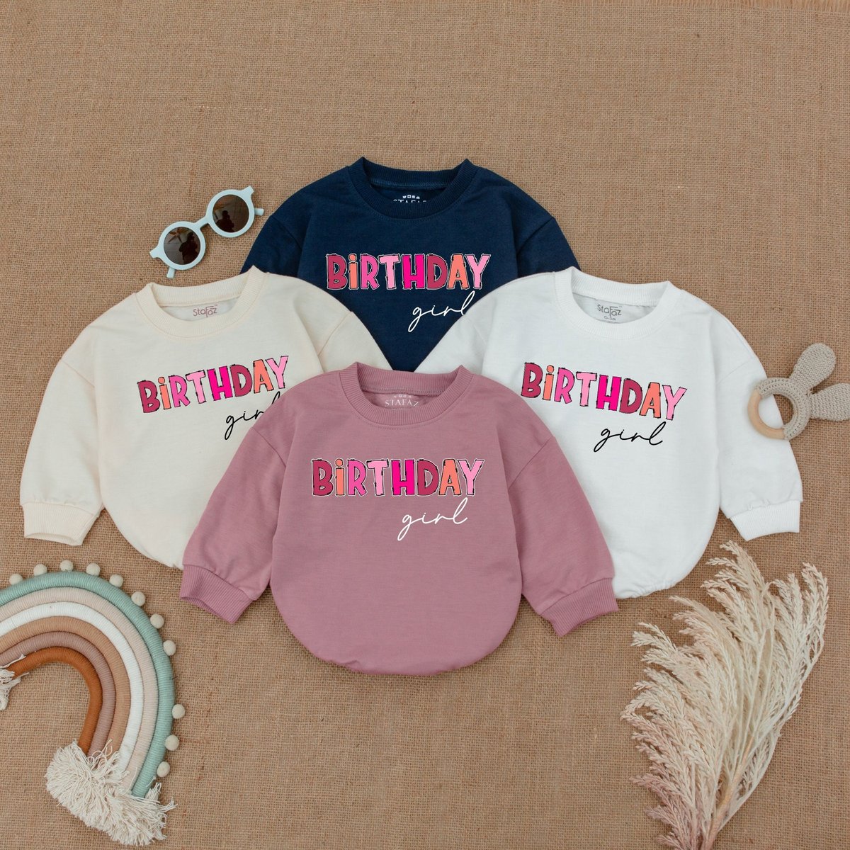 Birthday Girl Pink Bubble Romper BodysuitRetro Romper Newborn Girl Outfit Newborn Outfit Newborn Swe 172