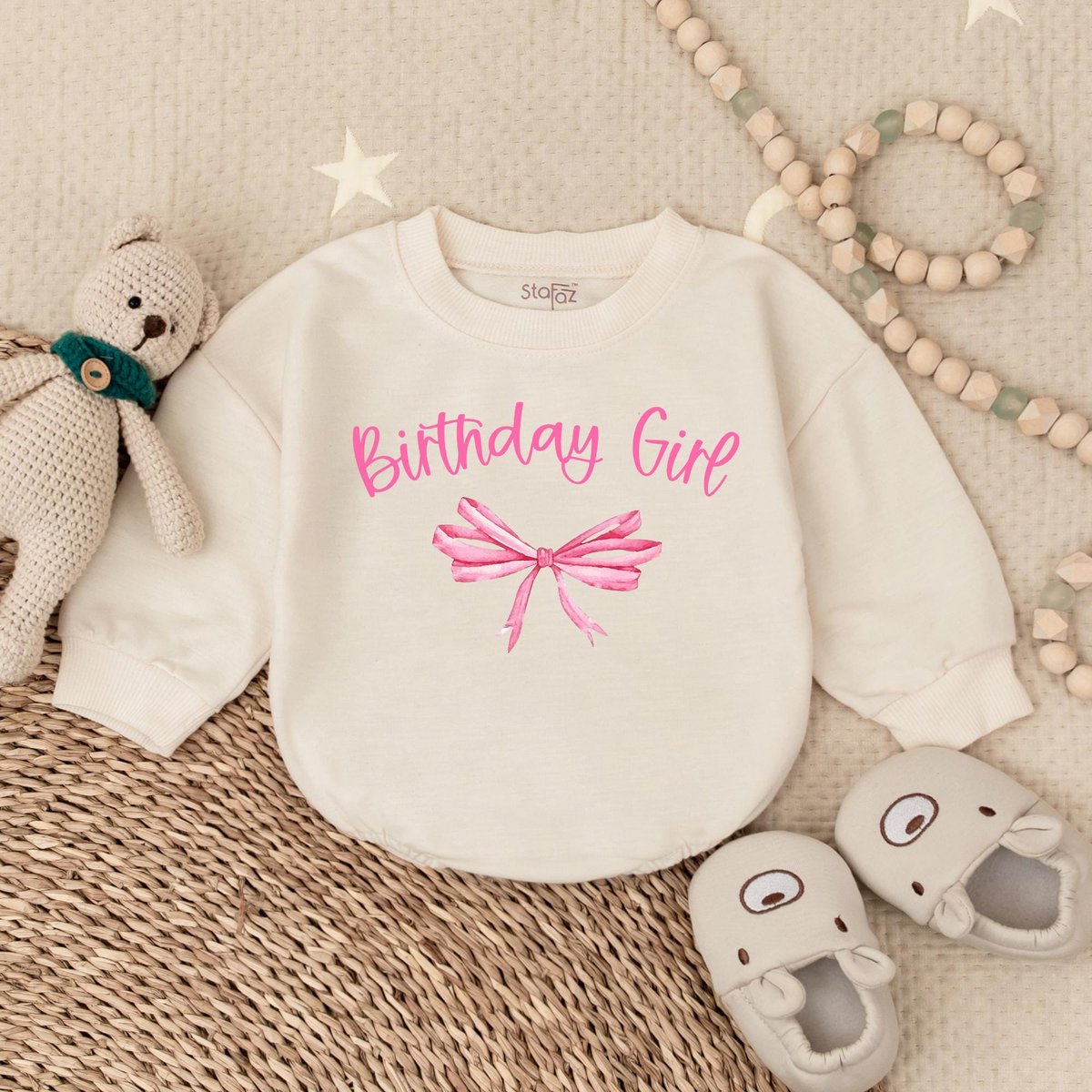 Birthday Girl Watercolor Pink Bubble Romper First Birthday Shirt 1st Birthday Gift For Girl Girl bir