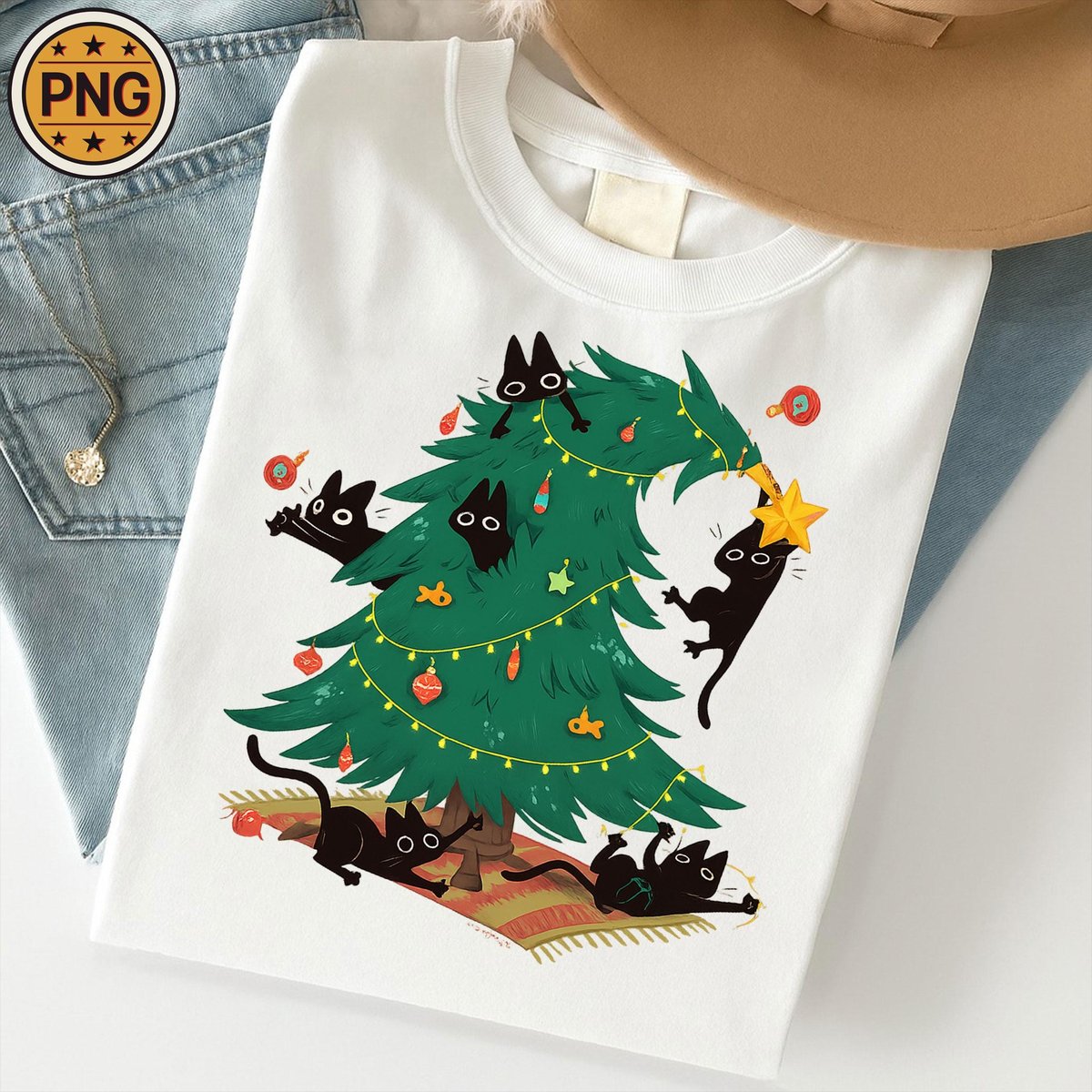 Black Cats Christmas PNG Christmas Png Cute Christmas Cat Png Cat Lover Png Retro Christmas Png Chri 435