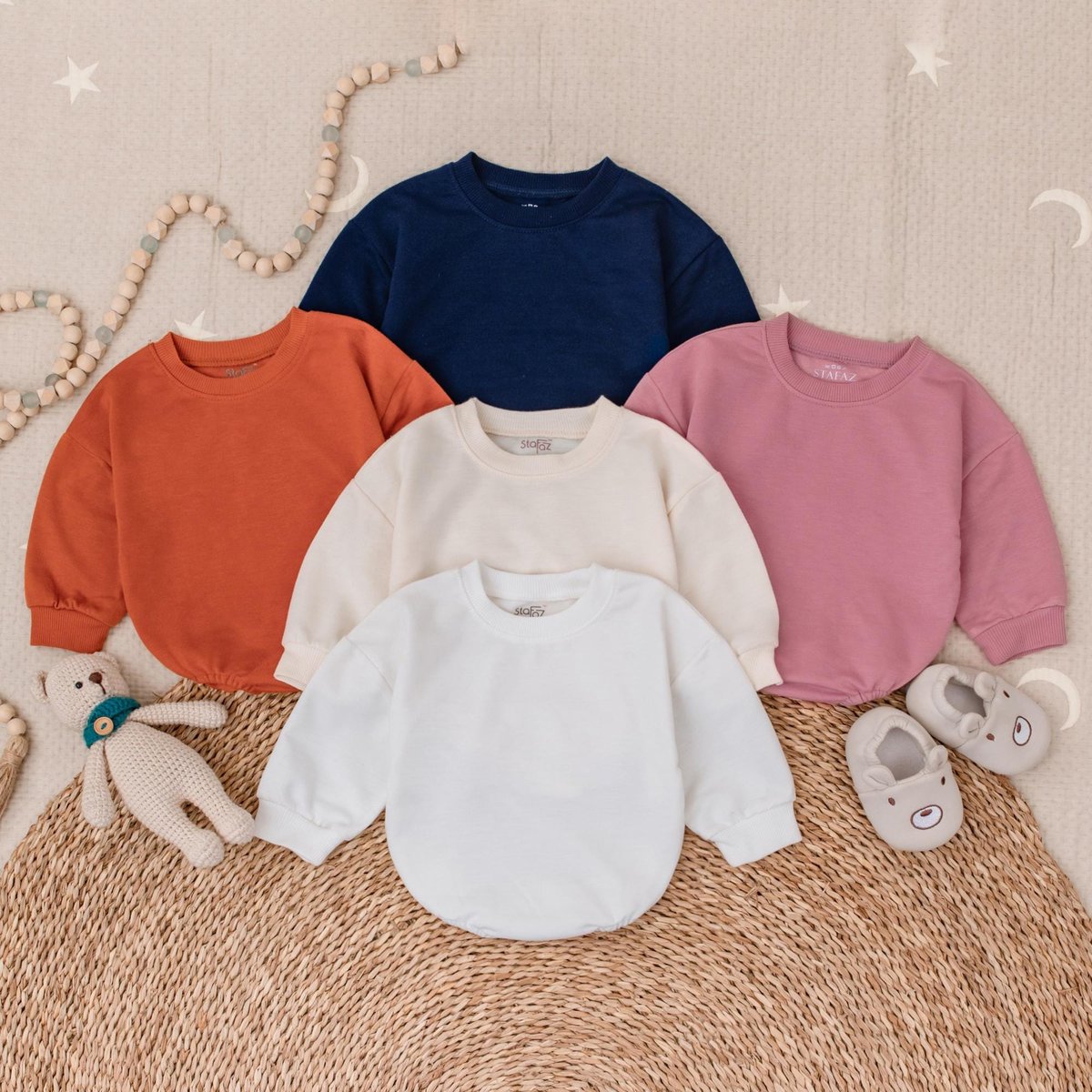Blank Baby Romper Baby Shower Gift Coming Home Outfit Bubble Romper Long Sleeve Cotton Bodysuit Baby