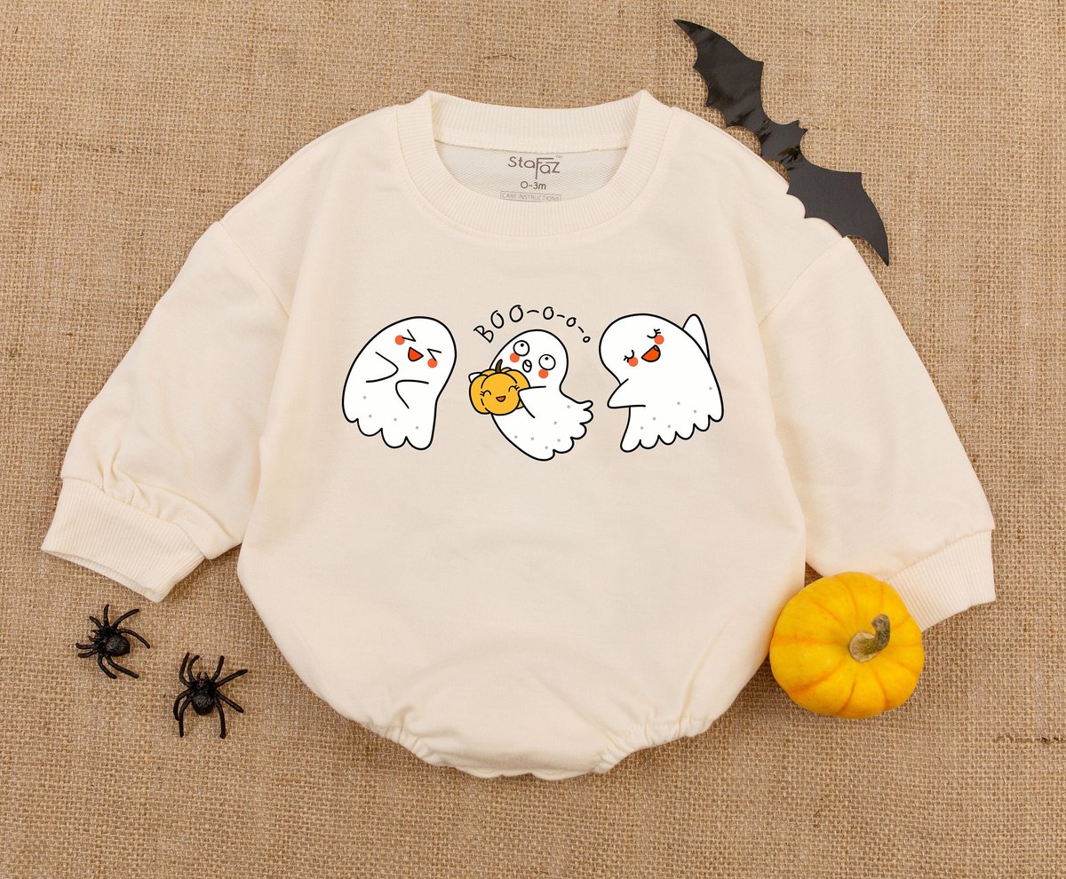 Boo Baby Retro Ghost Bodysuit Cute Halloween Baby Romper Halloween Baby Clothes Halloween Baby