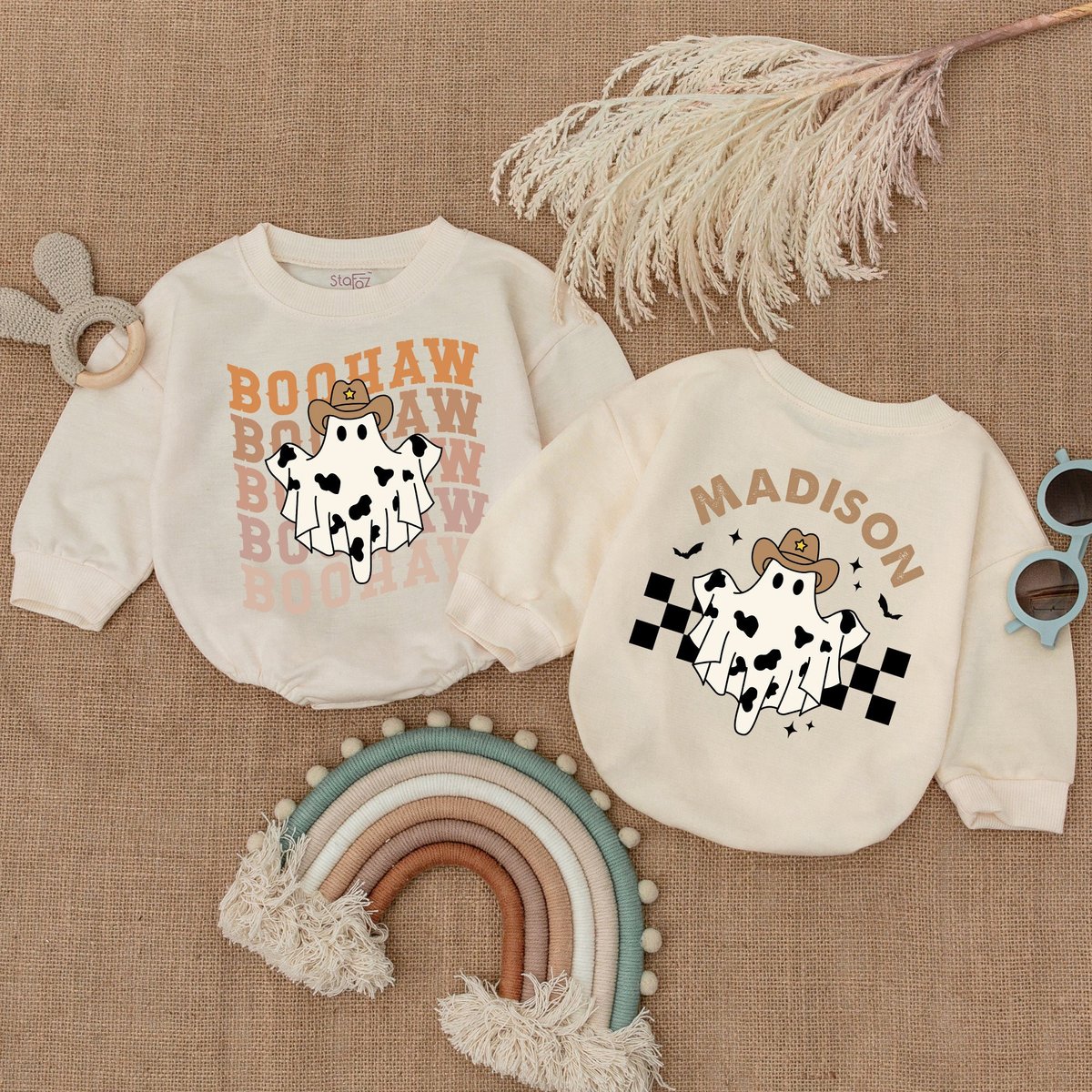 Boohaw Western Baby Outfit First Autumn Fall Cowboy Bubble Romper Baby Shower Gift Pumpkin Bodysuit 173